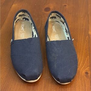 TOMS Dark Blue Canvas Slip-Ons